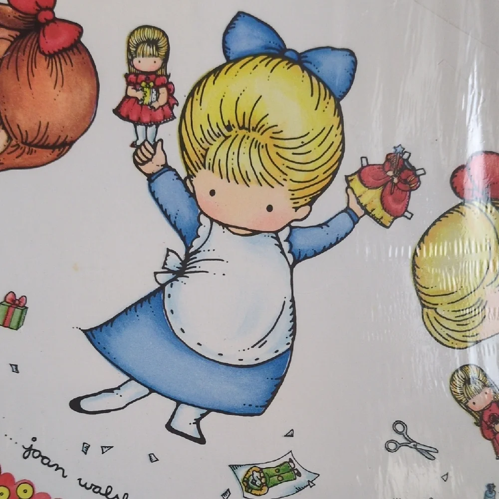 NEW Vintage 70s Hallmark Paper Doll Birthday Party Hats Joan Walsh‎ Angulnd Art